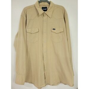 Wrangler Men's Brown Long Sleeve Shirt 2XL TALL